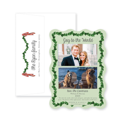 Wavy Boxwood with Bows Full Photo Vertical Christmas