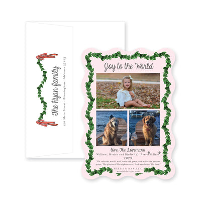 Wavy Boxwood with Bows Full Photo Vertical Christmas