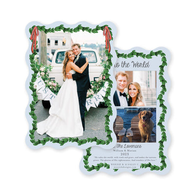 Wavy Boxwood with Bows Full Photo Vertical Christmas