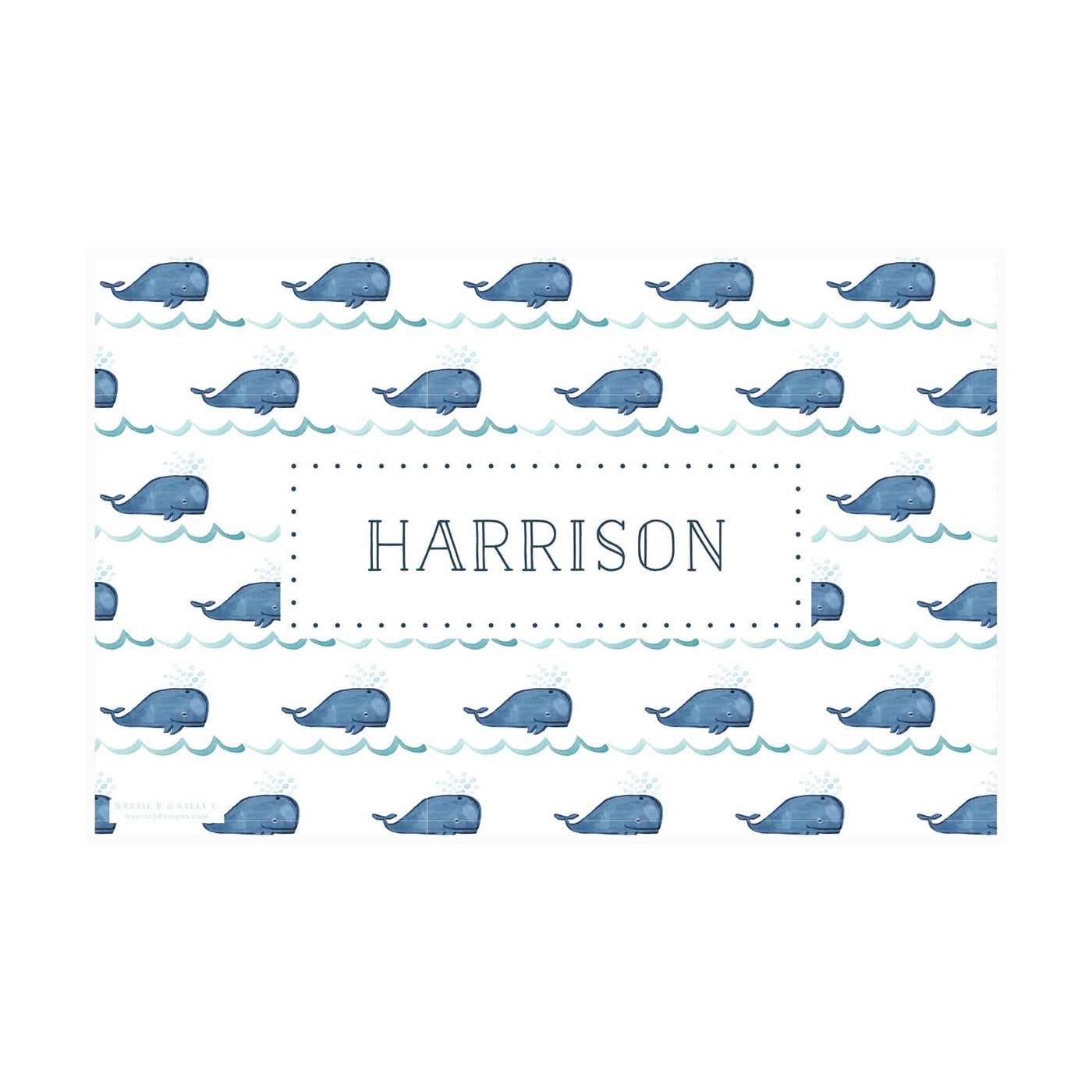 Whale Watercolor Placemat