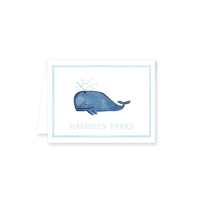 Whale Watercolor Folded Note Card