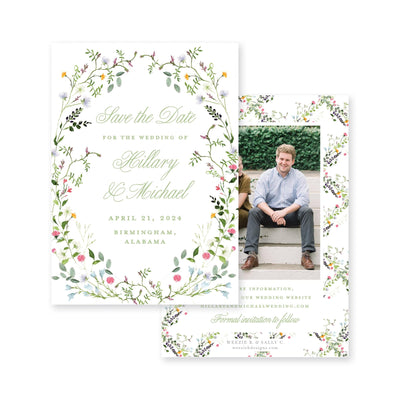 Wild Flower Photo Save-the-Date
