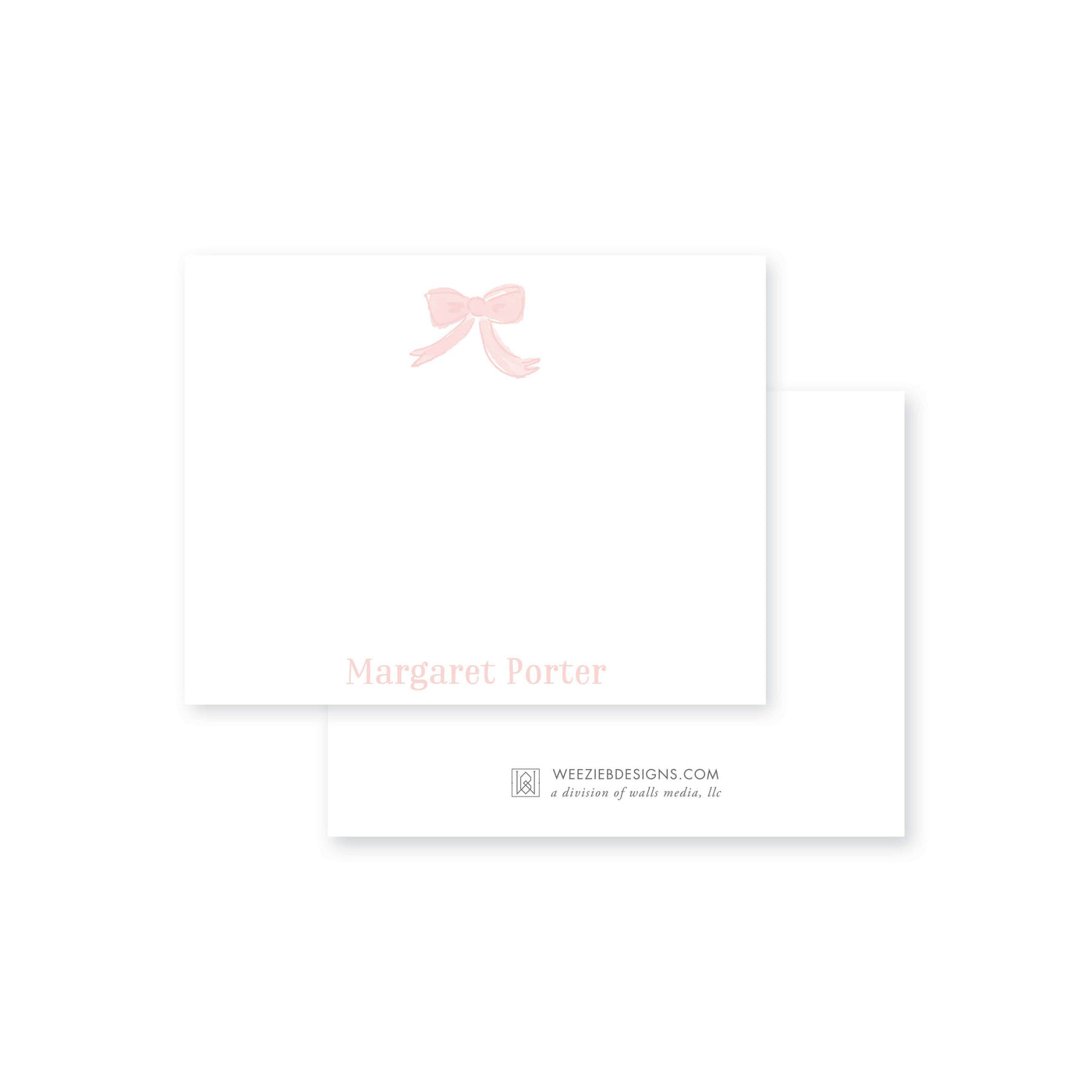 Weezie B. Designs | Watercolor Bow Flat Notecard