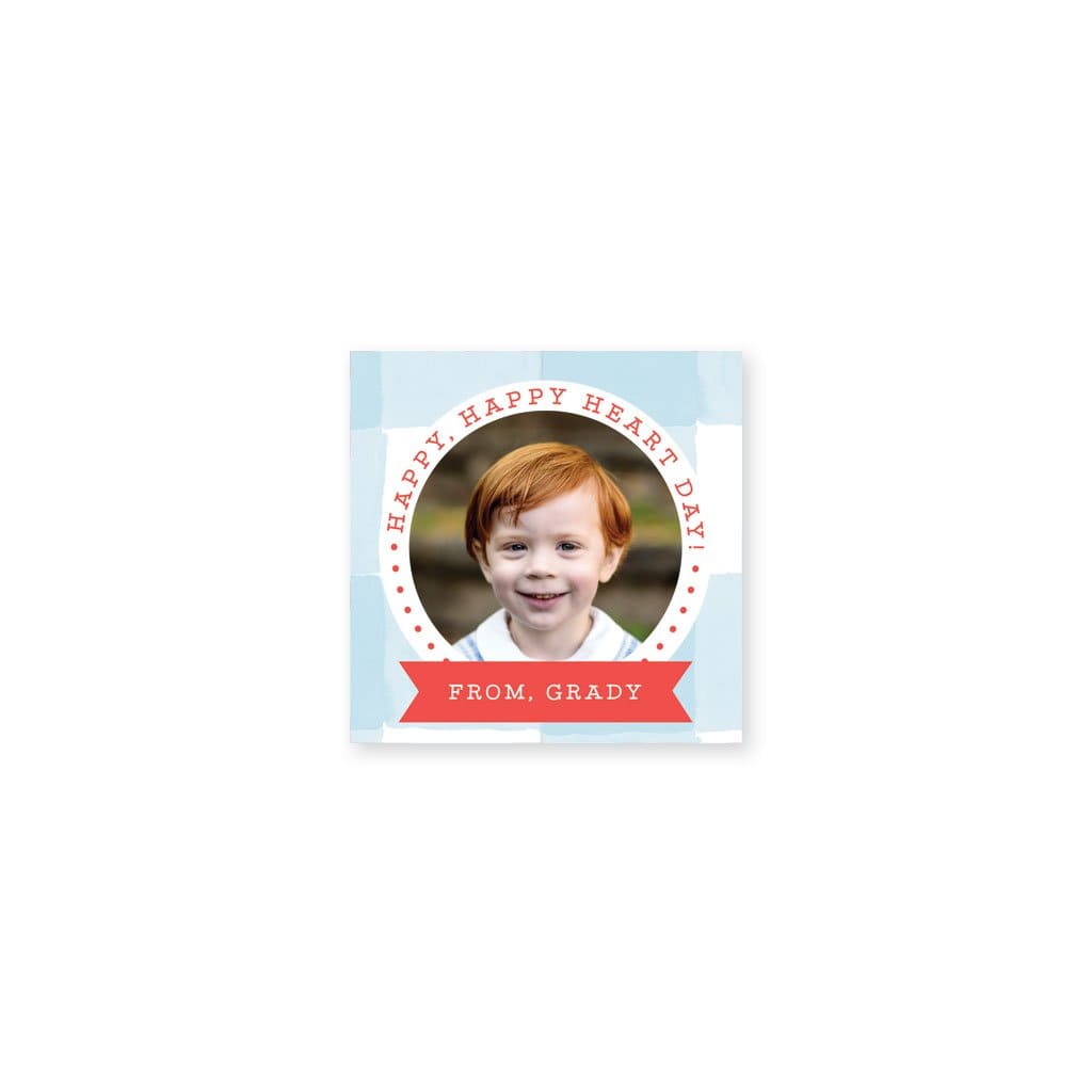 Weezie B. & Sally C. Designs | Watercolor Gingham Photo Valentine's Day Sticker