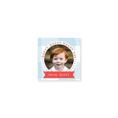 Weezie B. & Sally C. Designs | Watercolor Gingham Photo Valentine's Day Sticker