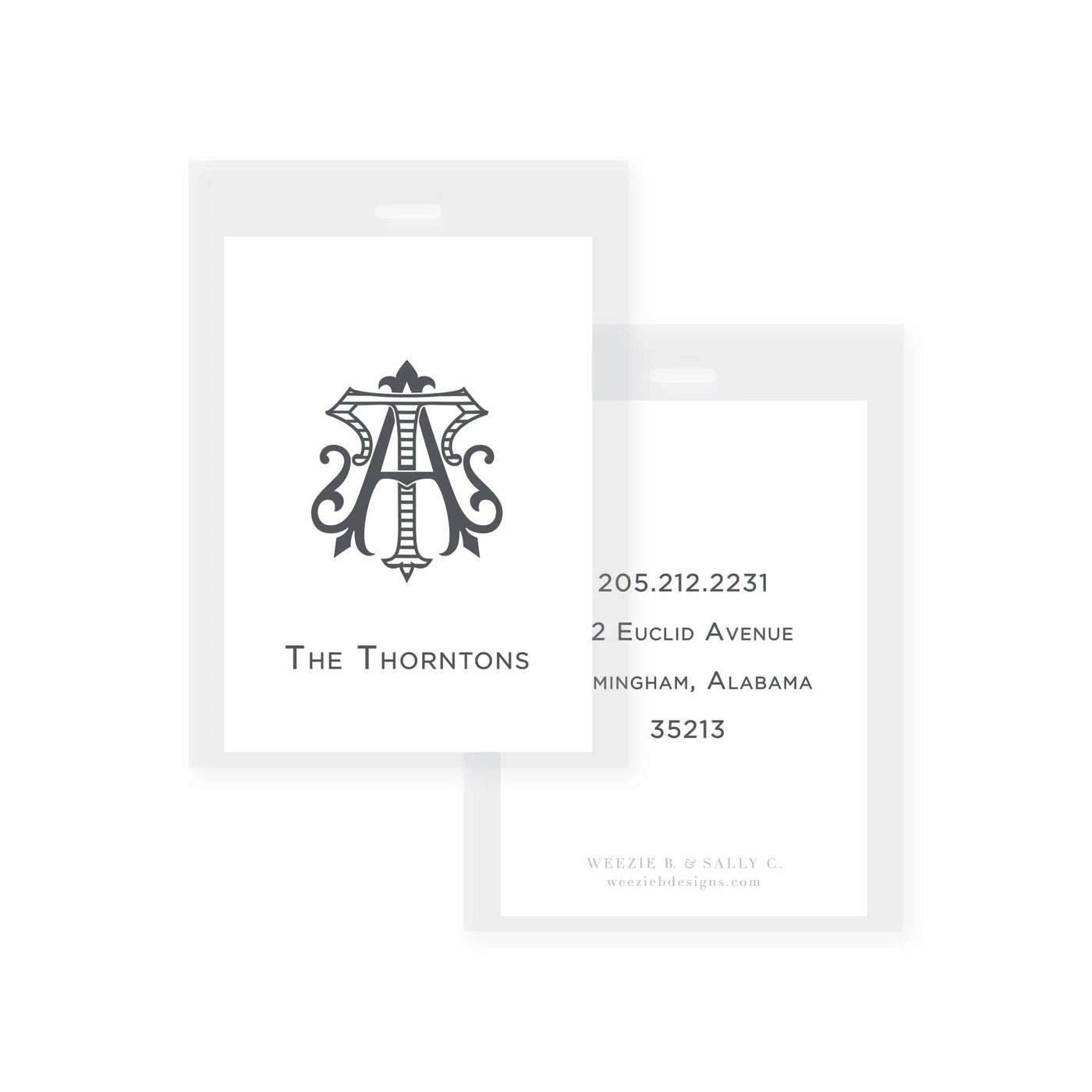 Two-Letter Intertwine Striped Bag Tag (2 min)