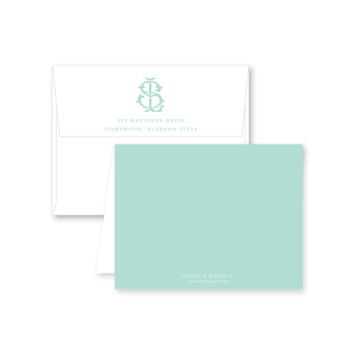 Two-Letter Intertwine Folded Note Card