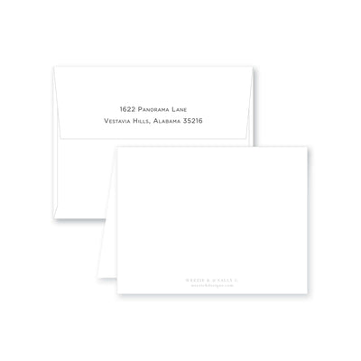 Two-Letter Intertwine Striped Folded Note Card