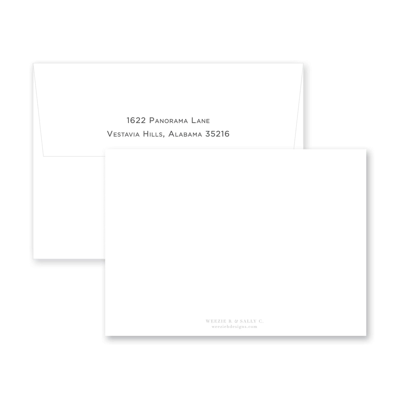 Two-Letter Intertwine Striped Flat Note Card