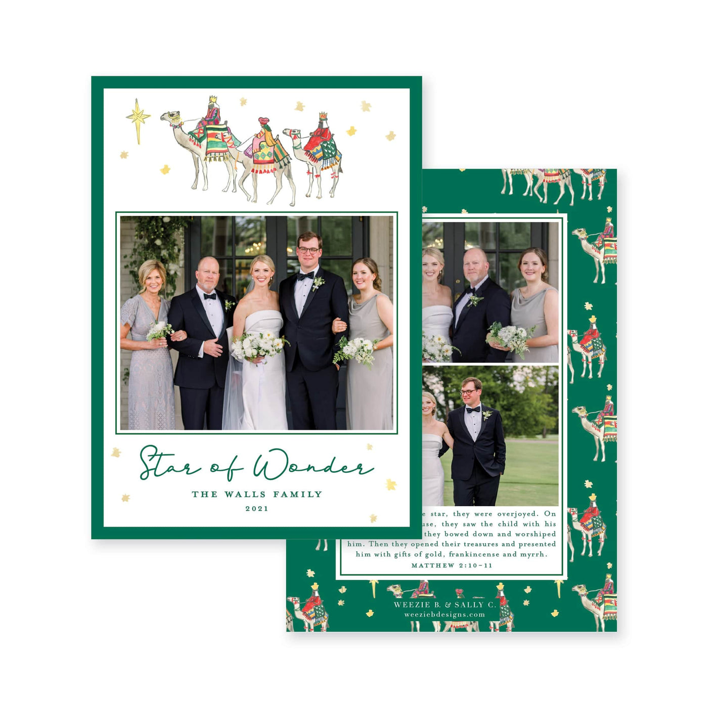 We Three Kings with Border Vertical Christmas Card
