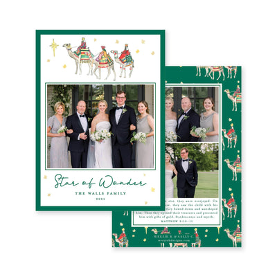 We Three Kings with Border Vertical Christmas Card