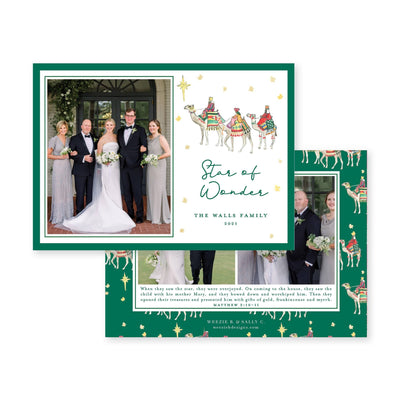 We Three Kings with Border Horizontal Christmas Card