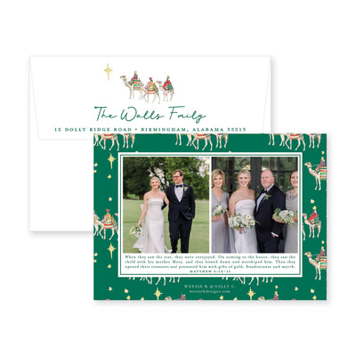 We Three Kings with Border Horizontal Christmas Card
