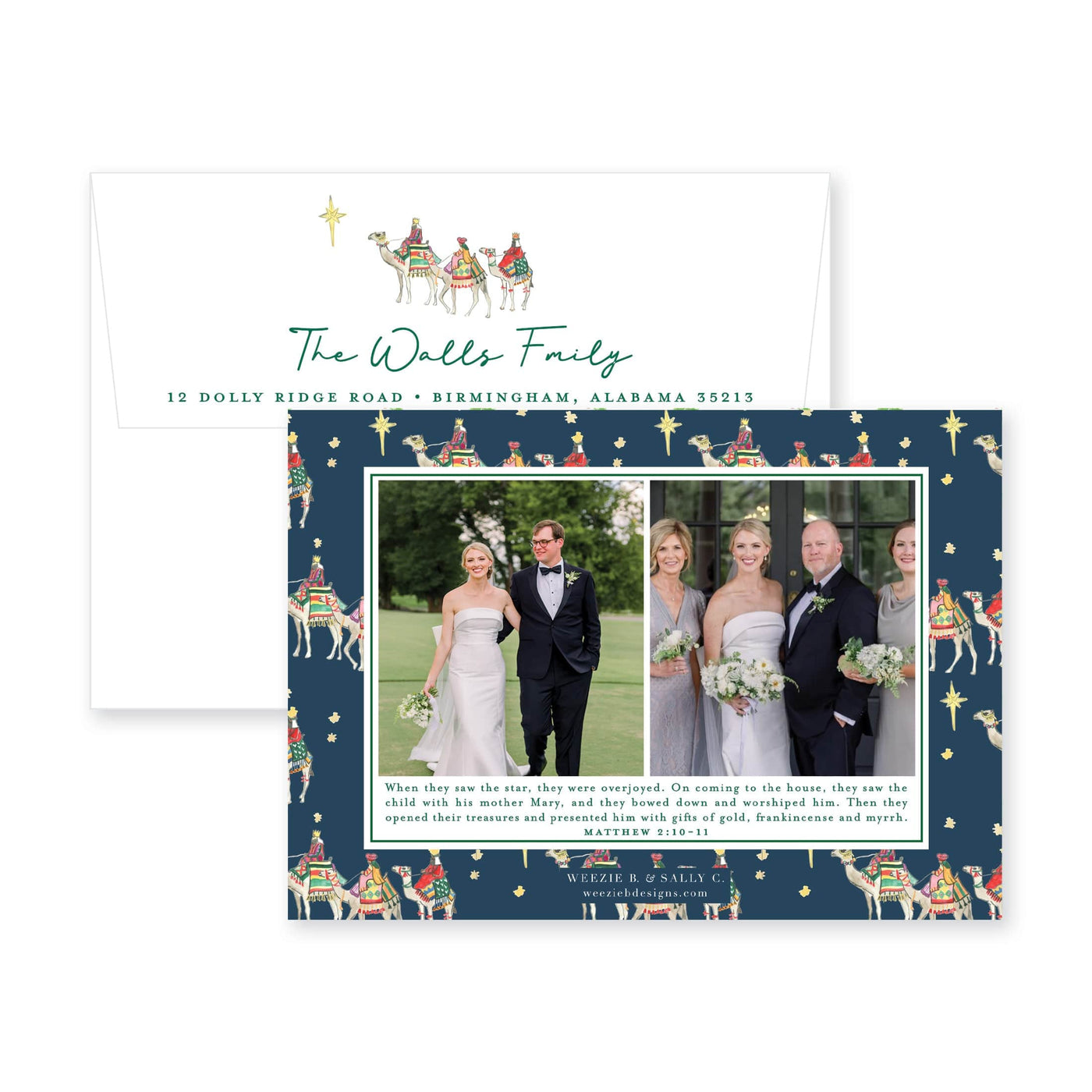 We Three Kings with Border Vertical Christmas Card