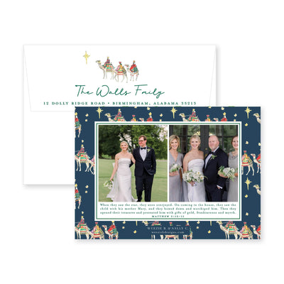 We Three Kings with Border Vertical Christmas Card