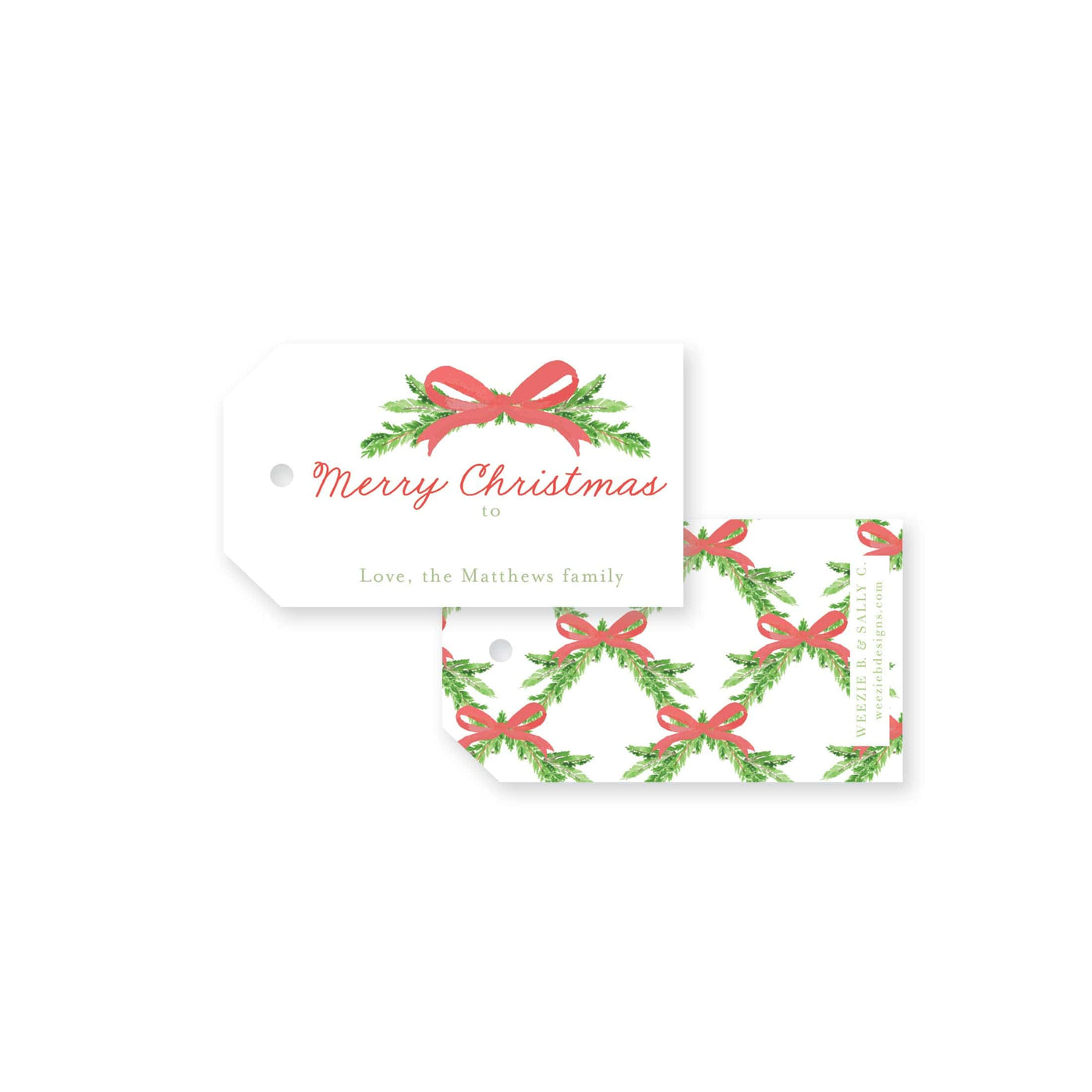 Evergreen Branch Christmas Tag