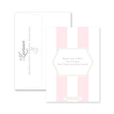 Bunny Sketched Pattern Easter Invitation