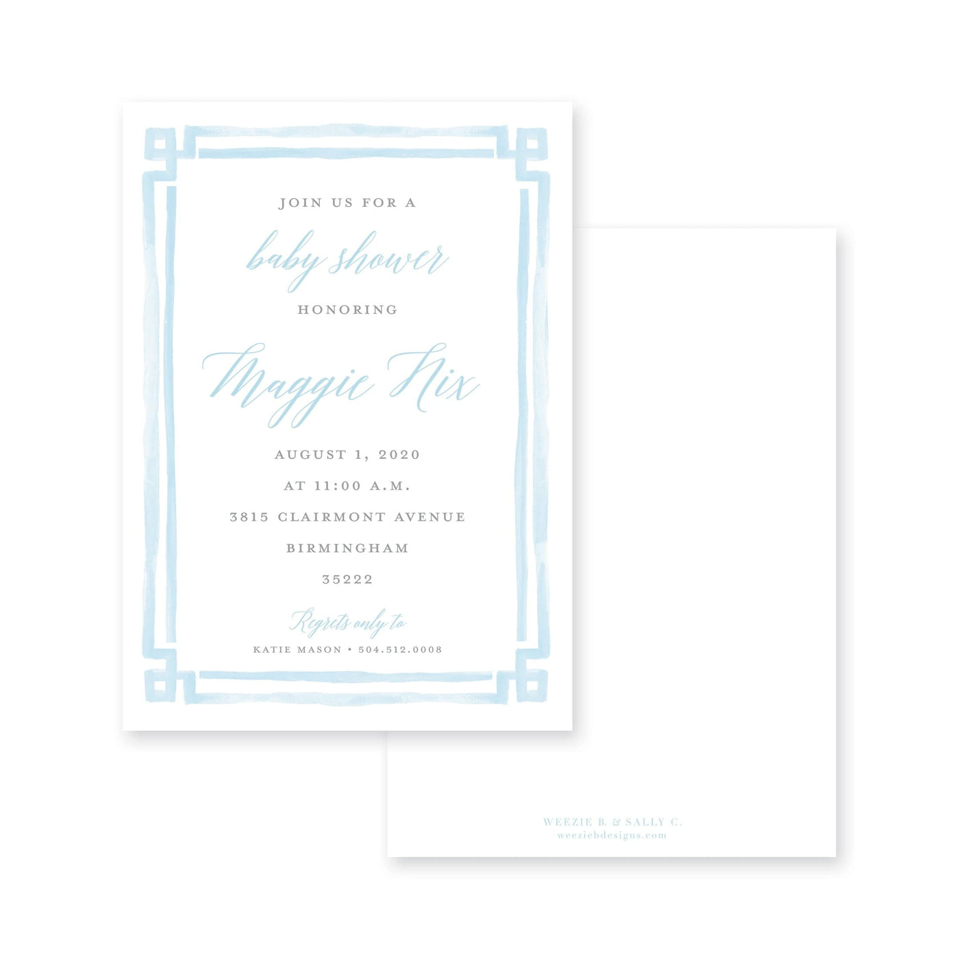 Bold Double Border Baby Shower