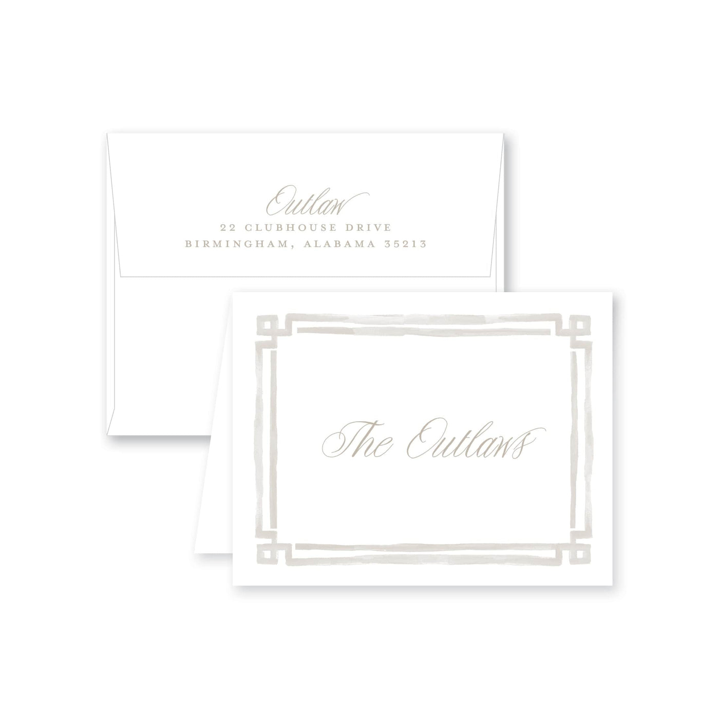 Bold Double Border Folded Note Card
