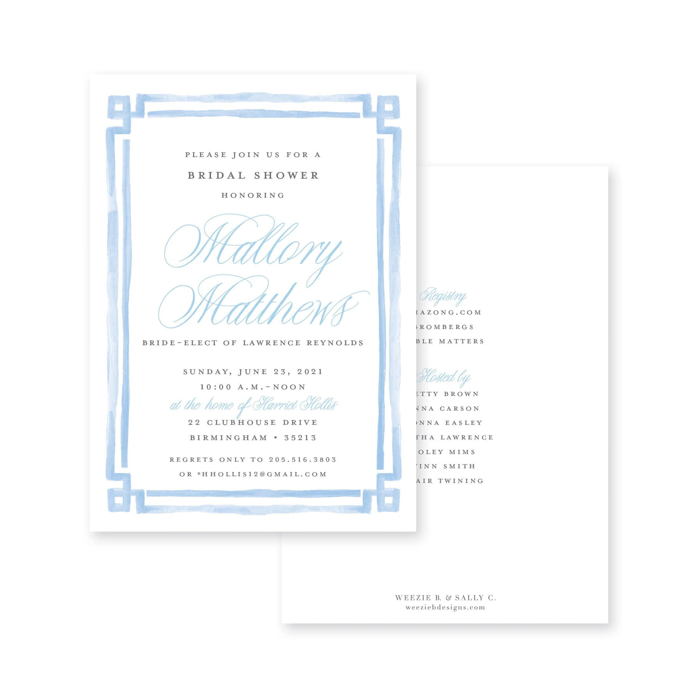 Bold Double Border Bridal Shower