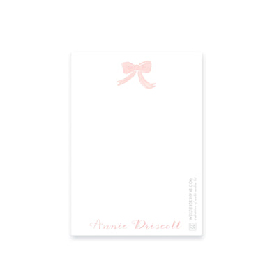 Weezie B. Designs | Watercolor Bow Personalized Notepads