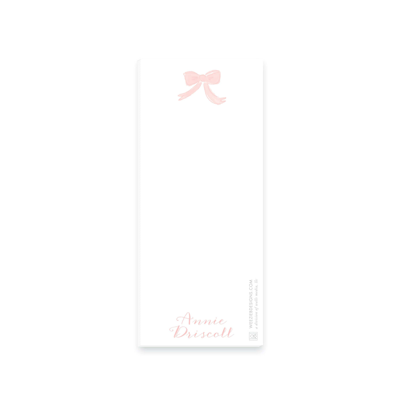 Weezie B. Designs | Watercolor Bow Personalized Notepads