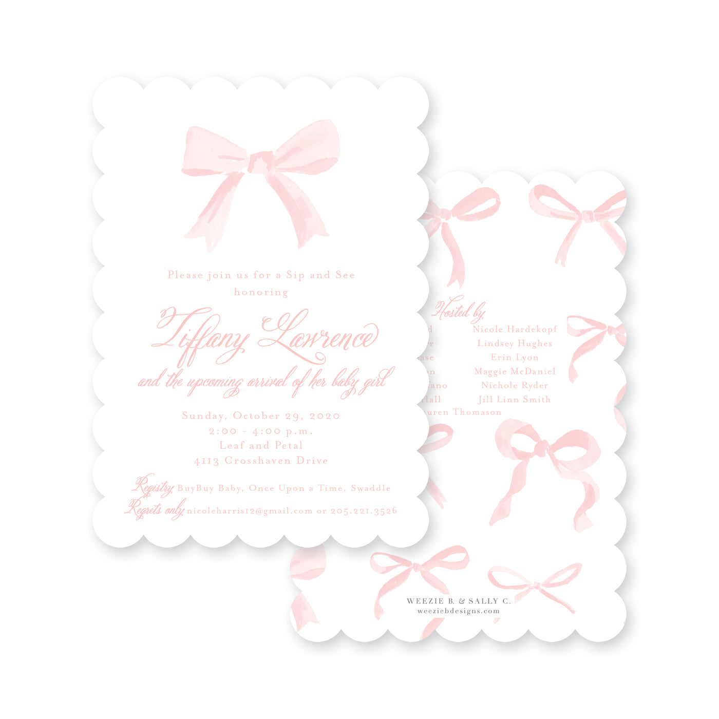 Bows In Watercolor Baby Shower