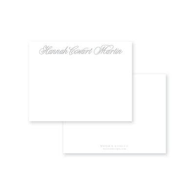 Brush Script Flat Note Card