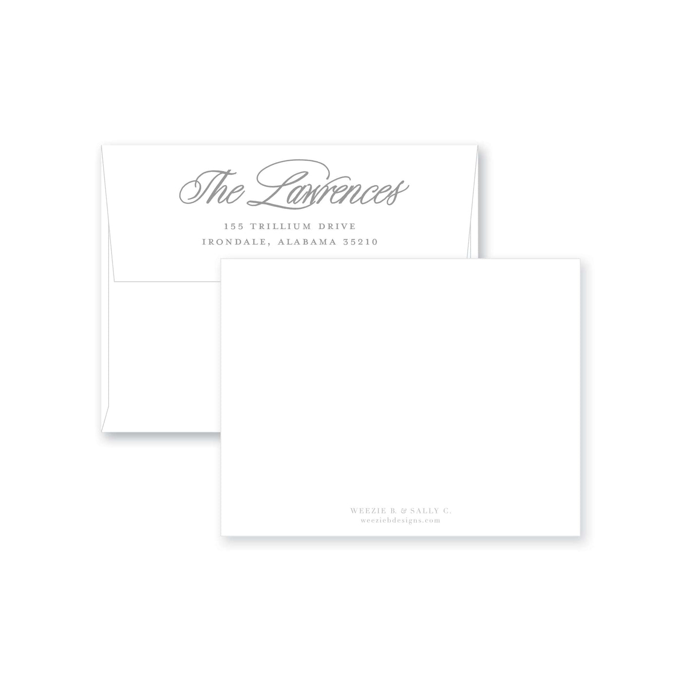 Brush Script Flat Note Card