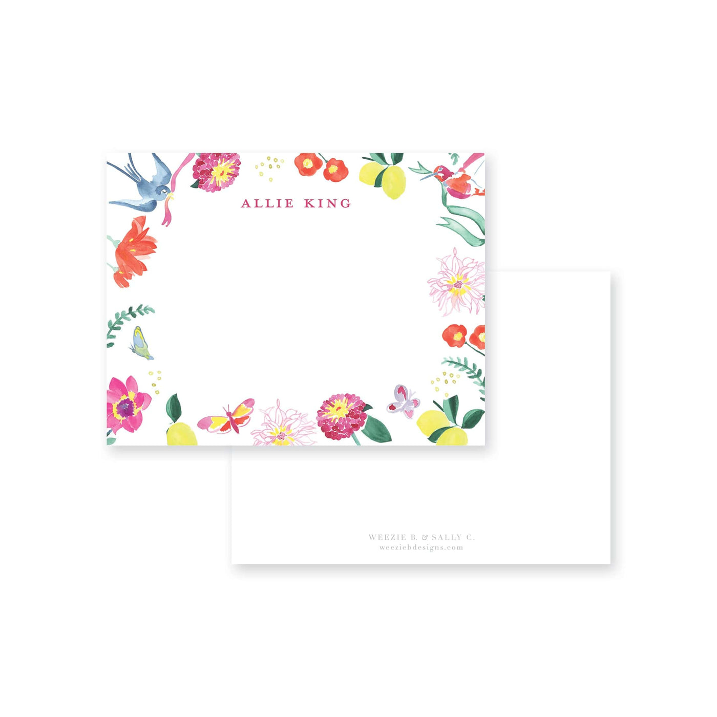 Weezie B. Designs | Butterfly Garden Flat Note Cards