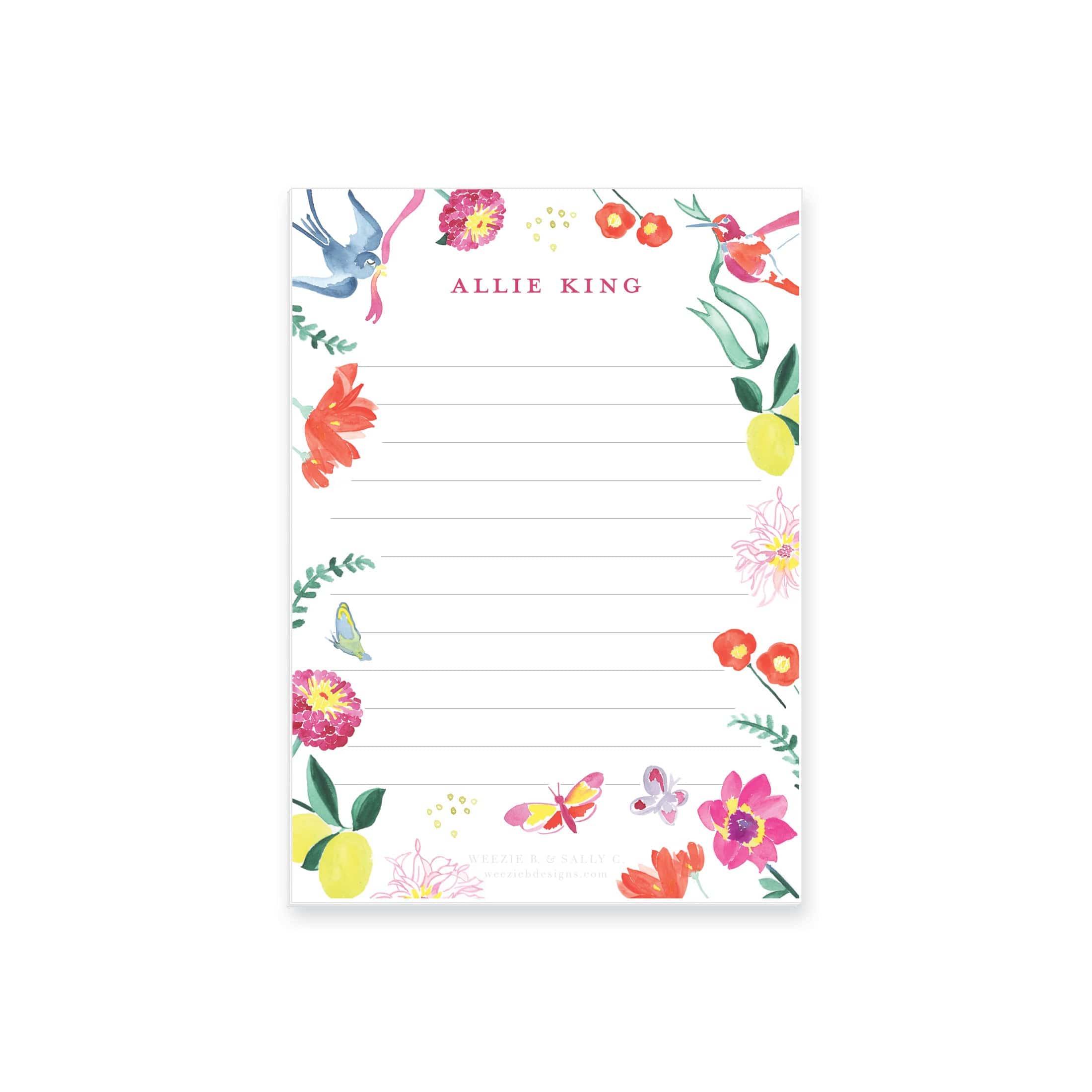 Butterfly Garden Notepad – Weezie B. Studio