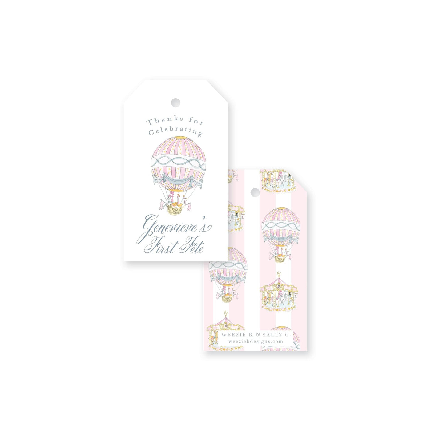 Carousel Fête Hot Air Balloon Gift Tag