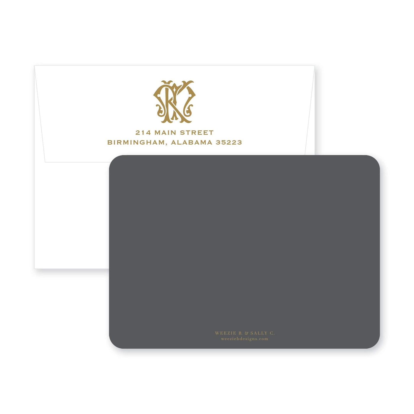 Weezie B. Designs | Classic Monogram & Gold Rehearsal Dinner