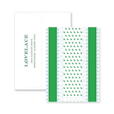 Prim Bunny Pattern Easter Card