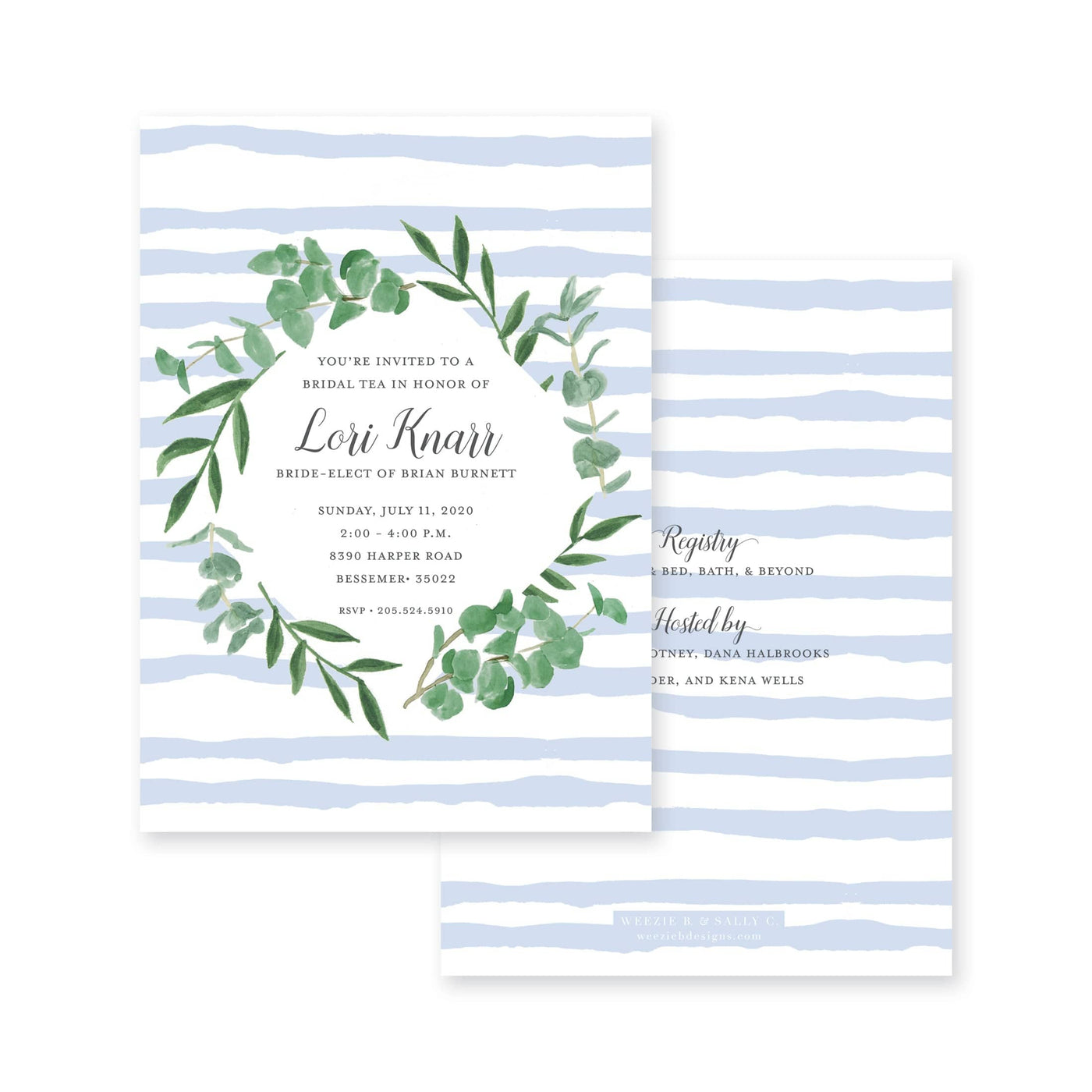 Eucalyptus On Stripes Bridal Shower