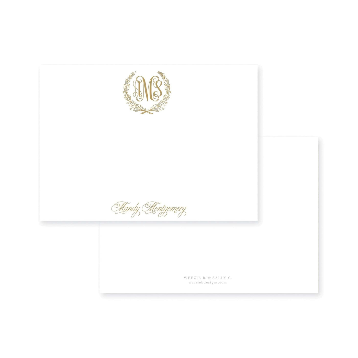 Fancy Laurel Flat Note Card