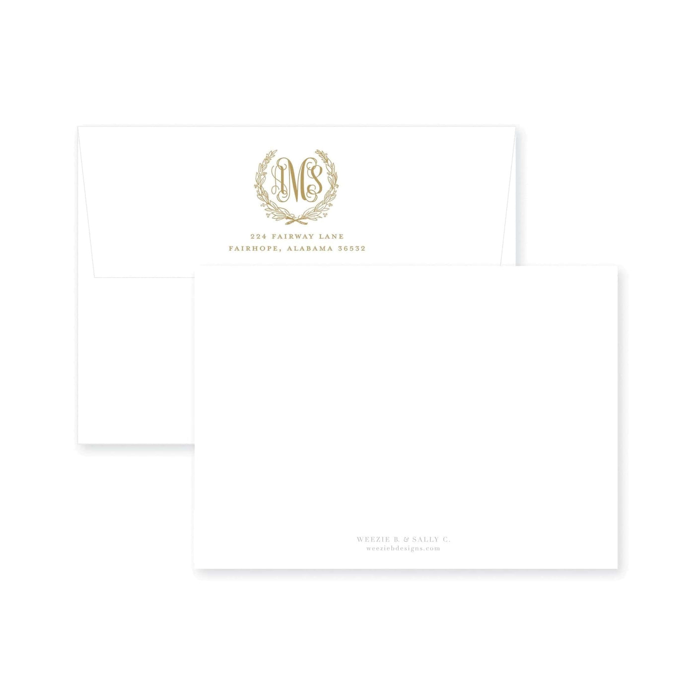 Fancy Laurel Flat Note Card
