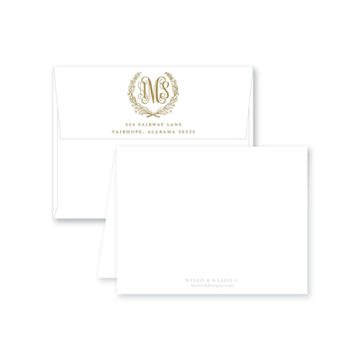 Fancy Laurel Folded Note Card