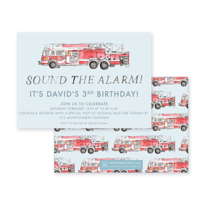 Weezie B. Designs | Sound the Alarm Birthday Invitation