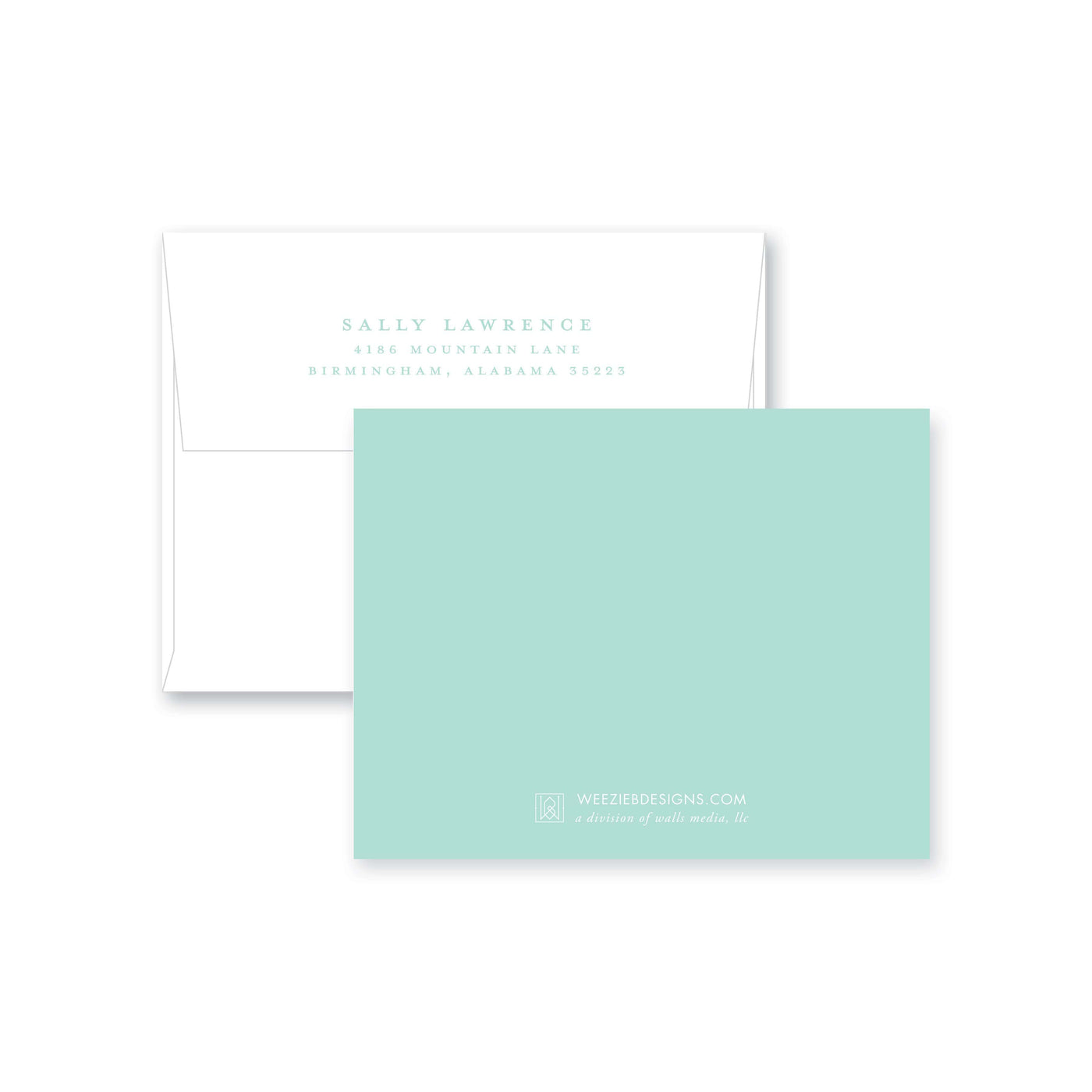 Weezie B. Designs | Two-Letter Intertwine Flat Note Cards