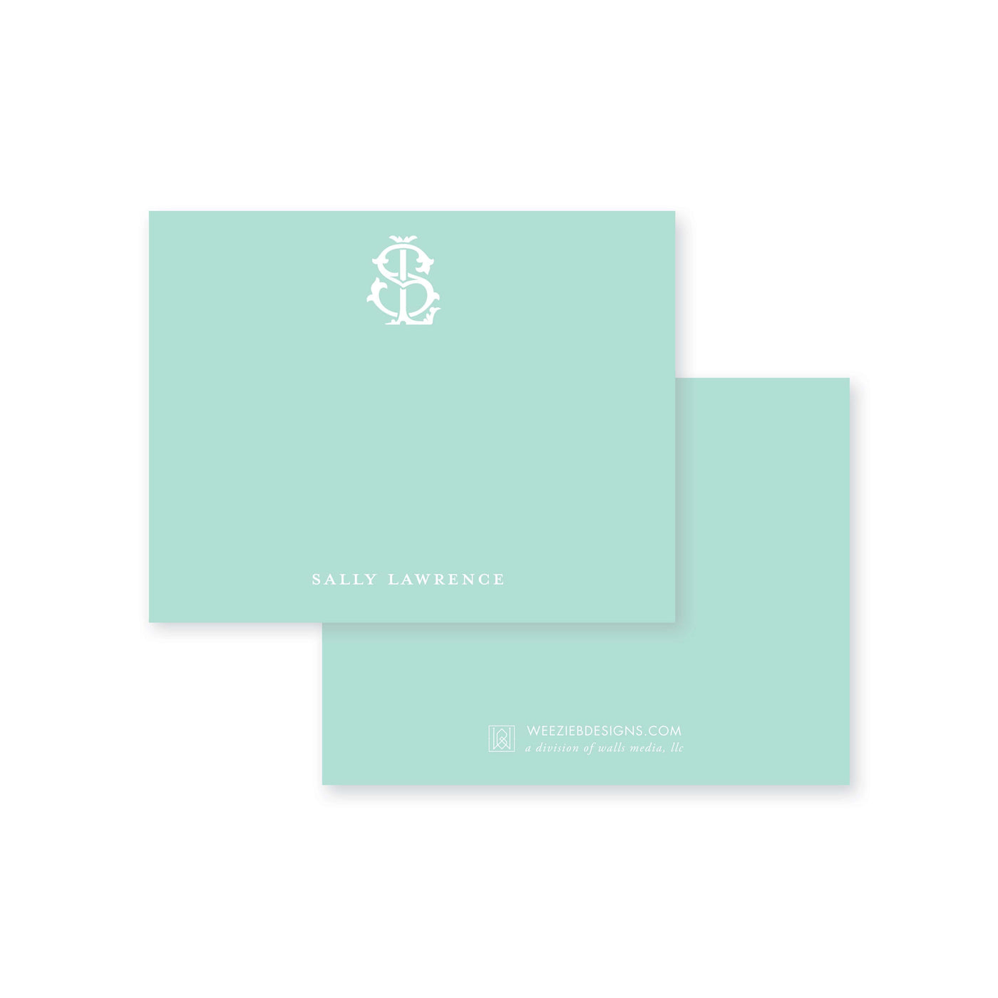 Weezie B. Designs | Two-Letter Intertwine Flat Note Cards