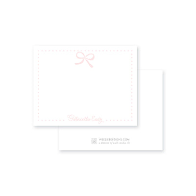 Weezie B. Designs | Sweet Pink Bow Flat Note Card