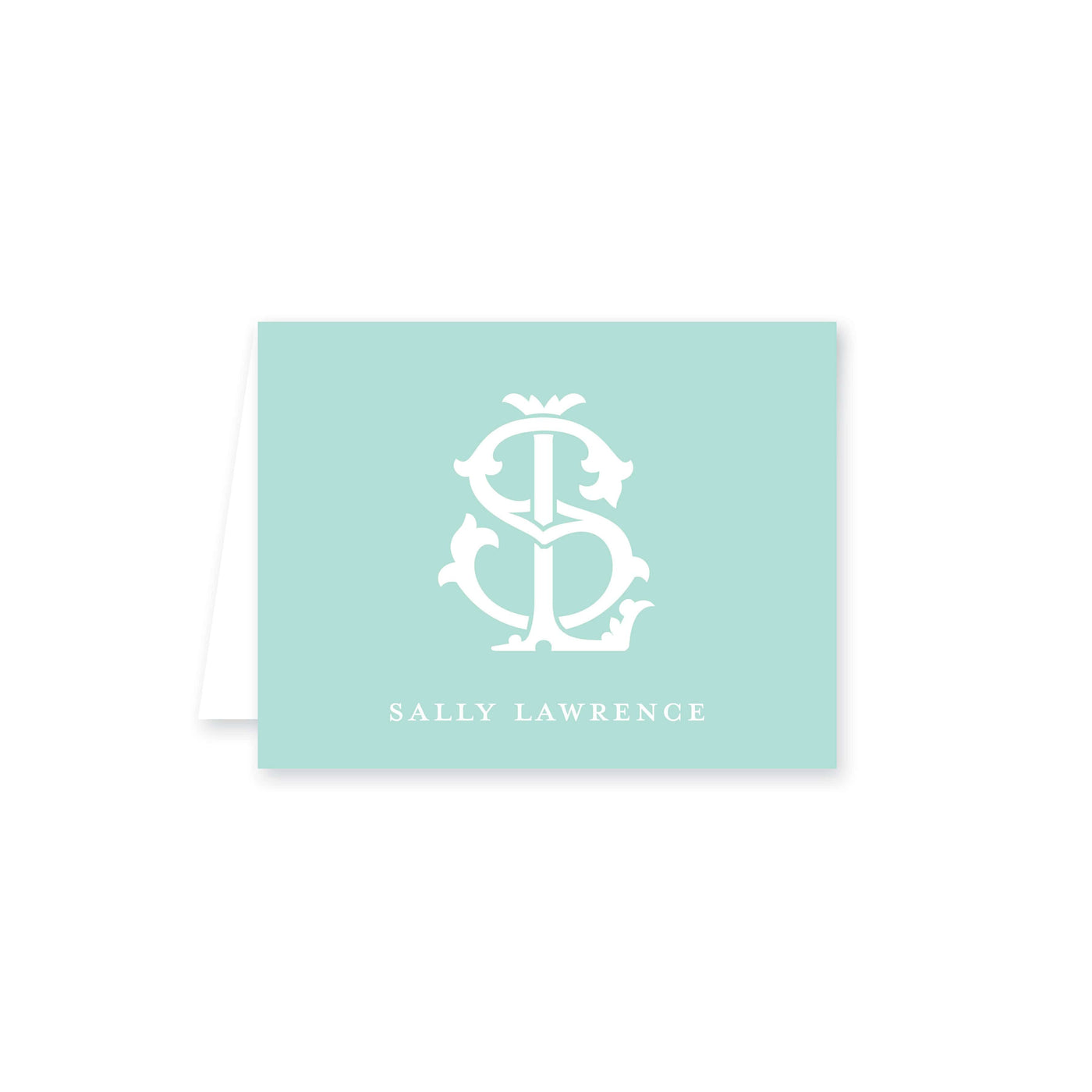 Two-Letter Intertwine Folded Note Card