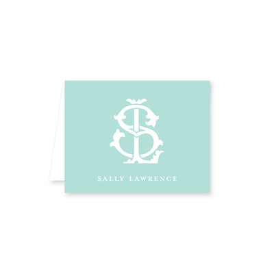 Two-Letter Intertwine Folded Note Card