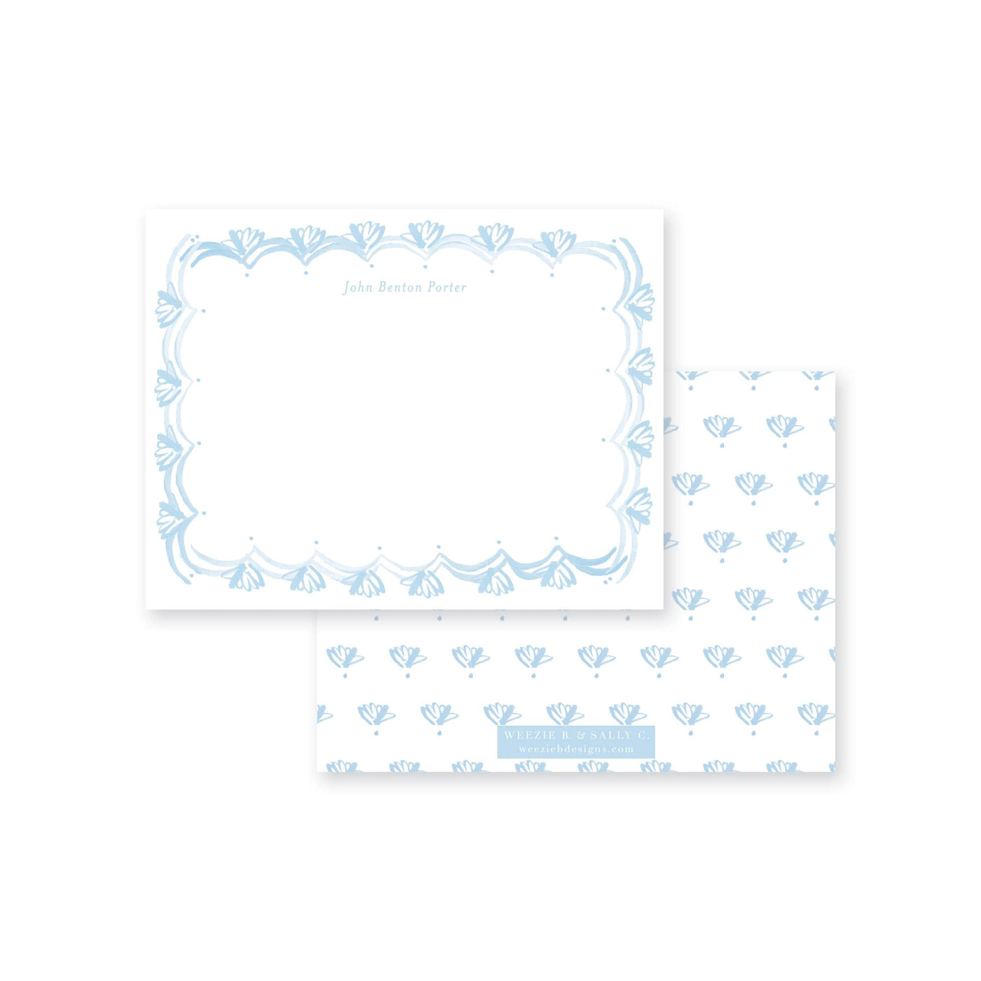 French Border Flat Note Card