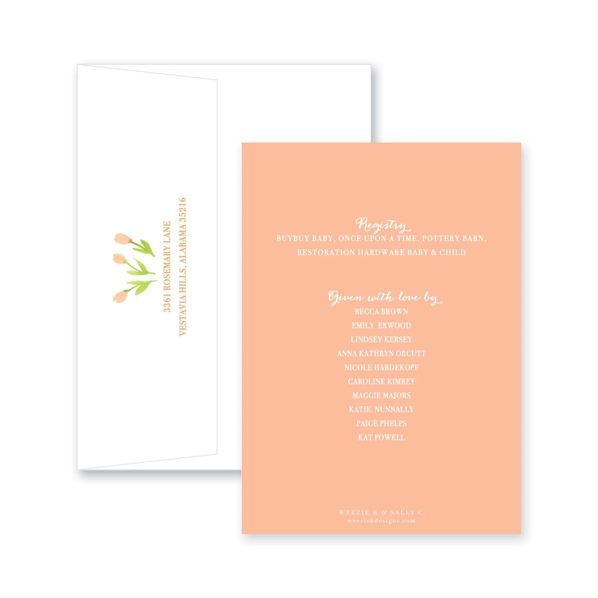 Weezie B. Designs | Garden of Tulips Baby Shower Invitation