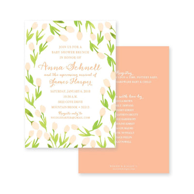 Weezie B. Designs | Garden of Tulips Baby Shower Invitation