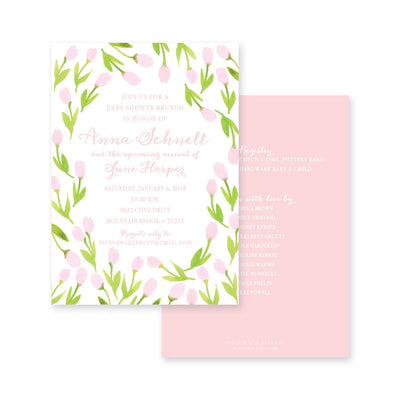 Weezie B. Designs | Garden of Tulips Baby Shower Invitation
