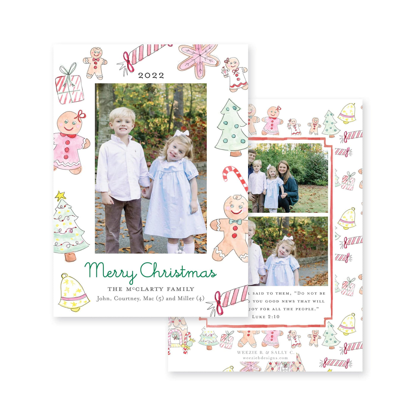 Gingerbread Icons Vertical Christmas Card