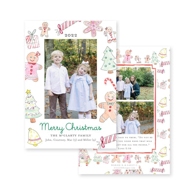 Gingerbread Icons Vertical Christmas Card